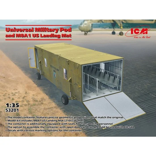 ICM 53201 1/35 Universal Military Pod and M8A1 US Landing Mat - Military Vehicles & Tanks