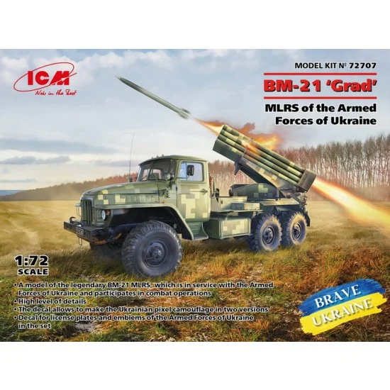 ICM 72707 1/72 Ukraine Armed Forces BM-21 Grad MLRS