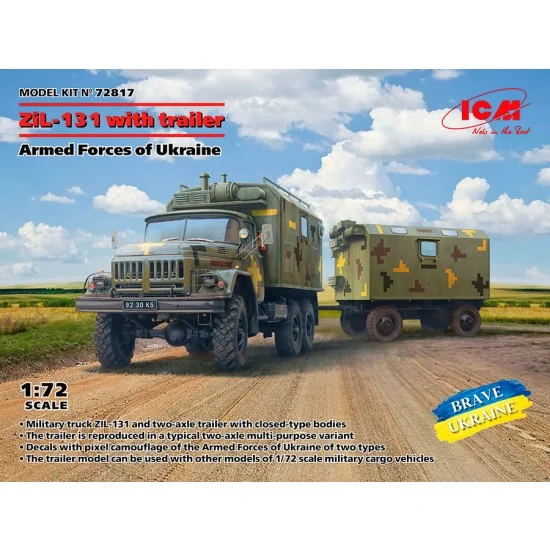 ICM 72817 1/72 ZiL-131 Truck with Trailer 'Armed Forces of Ukraine'
