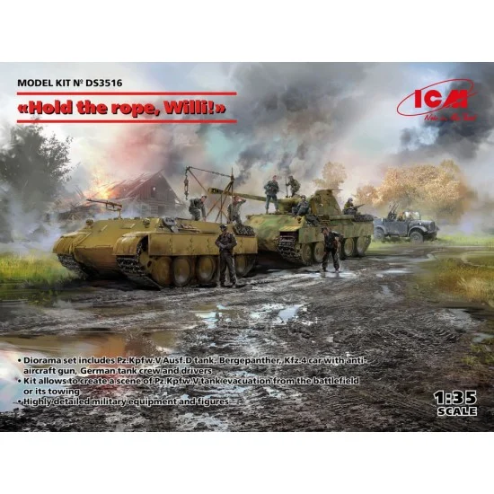 ICM DS3516 "Hold the Rope, Willie!" - 1/35 Pz.Kpfw.V Ausf.D, Bergepanther, Kfz.4, Crews