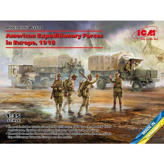 ICM DS3518 1/35 American Expeditionary Forces in Europe 1918 - Military Vehicles & Tanks