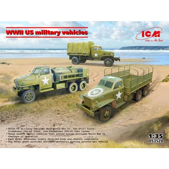 ICM DS3528 1/35 WWII US Military Vehicles: G7117, US6-U3, US6-U5