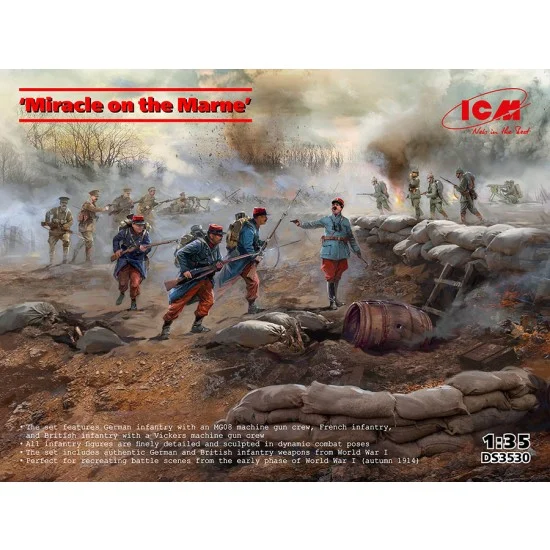 ICM DS3530 1/35 Miracle on the Marne - WWI Infantry Figures with German and British Weapons