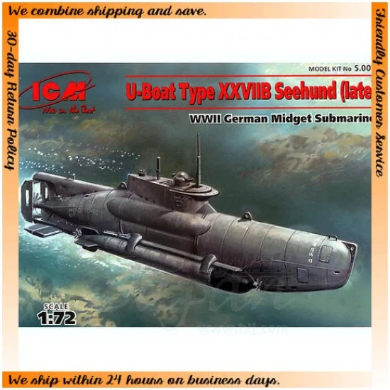 ICM S007 1/72 WWII German Midget Submarine Type XXVIIB U-Boat "Seehund" (Late)