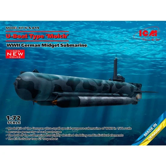 ICM S019 1/72 WWII German U-Boat Type Molch Midget Submarine
