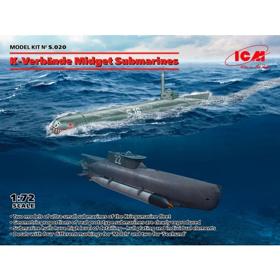 ICM S020 1/72 K-Verbande Midget Submarines (2 kits)