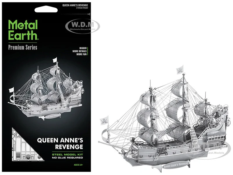 Model Kit Queen Anne's Revenge Ship (Challenging Difficulty) Steel Model by Metal Earth - Model Kits (To Built)