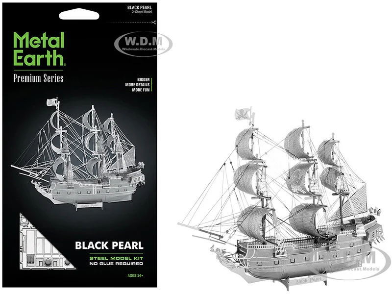 Model Kit Black Pearl Ship (Challenging Difficulty) Steel Model by Metal Earth - Model Kits (To Built)