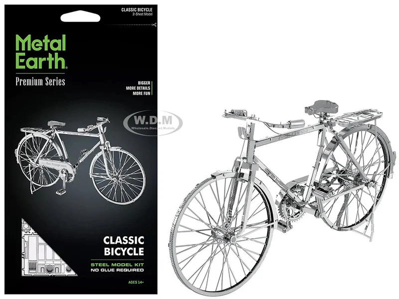 Model Kit Classic Bicycle "Bon Voyage" (Challenging Difficulty) Steel Model by Metal Earth - Model Kits (To Built)