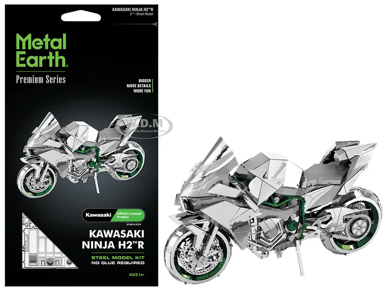 Model Kit Kawasaki Ninja H2R Motorcycle (Expert Difficulty) Steel Model by Metal Earth - Model Kits (To Built)