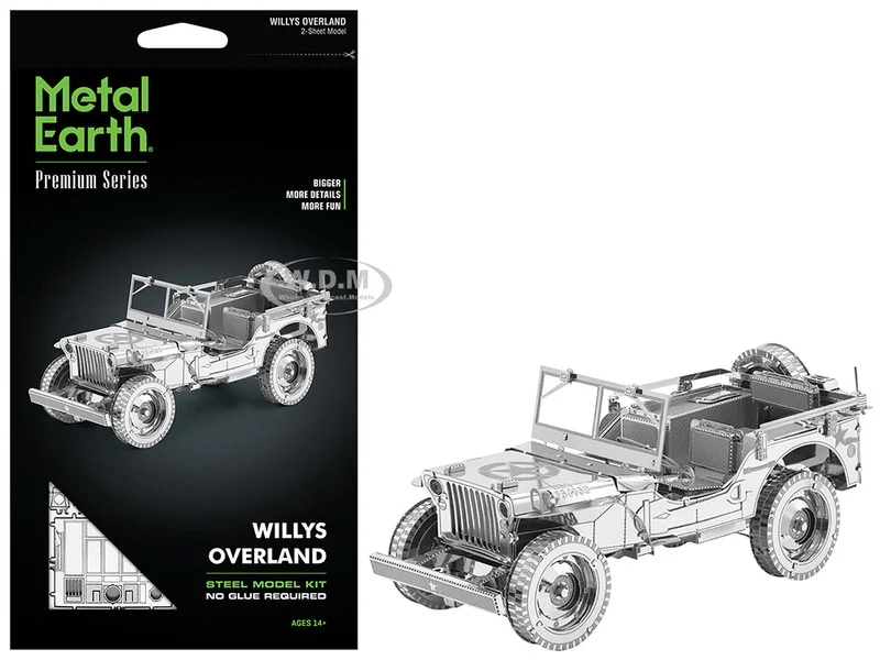 Model Kit Willys Overland Jeep (Challenging Difficulty) Steel Model by Metal Earth - Willys Models