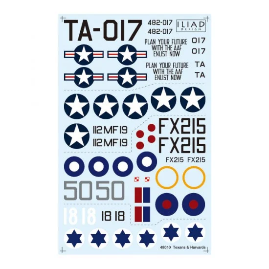 ILIAD Design 48010 Decals for 1/48 Texan & Harvard - Model Planes