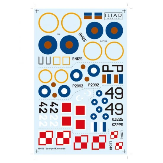 ILIAD Design 48015 Decals for 1/48 Strange Hawker Hurricane - Model Planes
