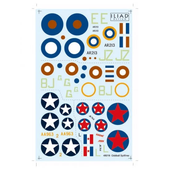 ILIAD Design 48018 Decals for 1/48 Oddball Supermarine Spitfire - Model Planes