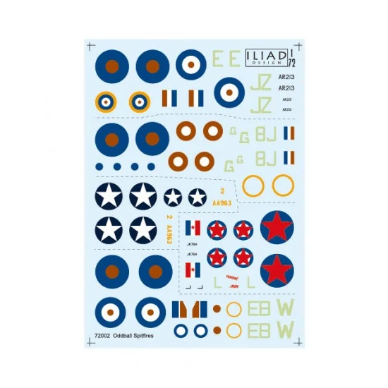ILIAD Design 72002 Decals for 1/72 Oddball Supermarine Spitfires - Model Planes