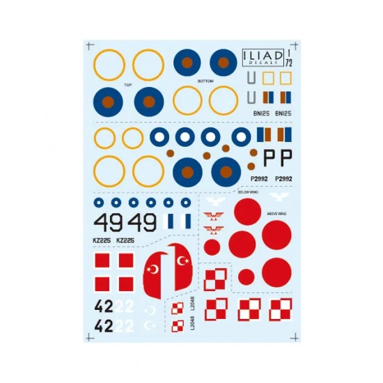 ILIAD Design 72006 Decals for 1/72 Strange Hurricanes - Model Planes