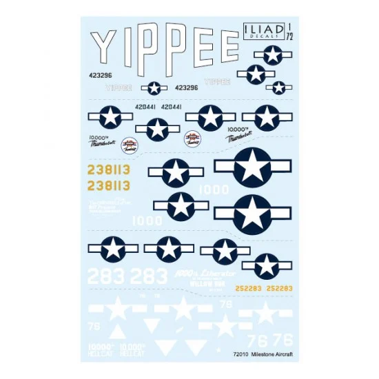 ILIAD Design 72010 Decals for 1/72 Milestone Aircraft - Model Planes