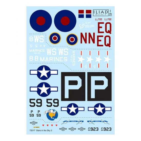 ILIAD Design 72017 Decals for 1/72 Stars in the Sky 3 - Model Planes