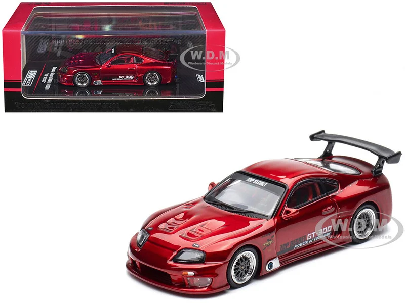 Toyota Supra (A80) "Top Secret" GT300 RHD (Right Hand Drive) Red Metallic 1/64 Diecast Model Car by Inno Models - Toyota Models