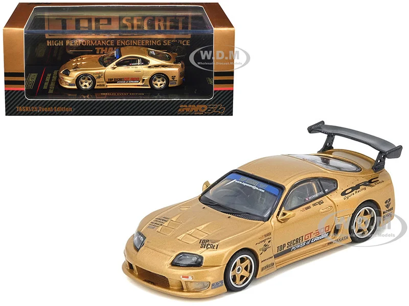 Toyota Supra (A80) "Top Secret Thailand" GT300 RHD (Right Hand Drive) Gold Metallic "Tokyo Auto Salon Kuala Lumpur 2025 Event Exclusive" 1/64 Diecast Model Car by Inno Models - Toyota Models