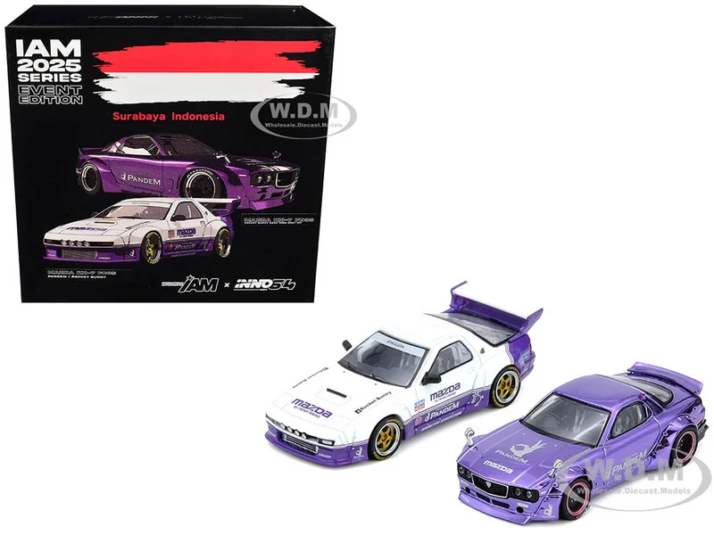 International Automotive Modified (IAM) "2025 Surayaba, Indonesia" Box Set of 2 Pieces 1/64 Diecast Model Cars by Inno Models - Mazda Models