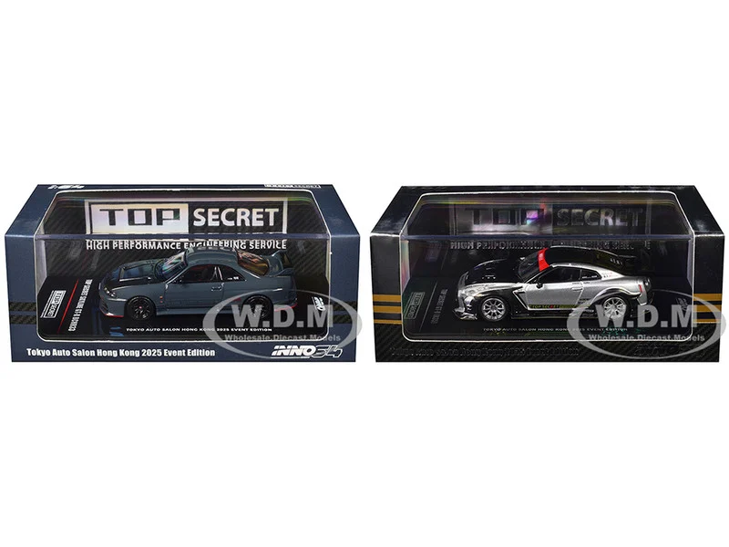 Nissan Top Secret "Tokyo Auto Salon Hong Kong 2025 Event Edition" Set of 2 Pieces 1/64 Diecast Model Cars by Inno Models - Nissan Models