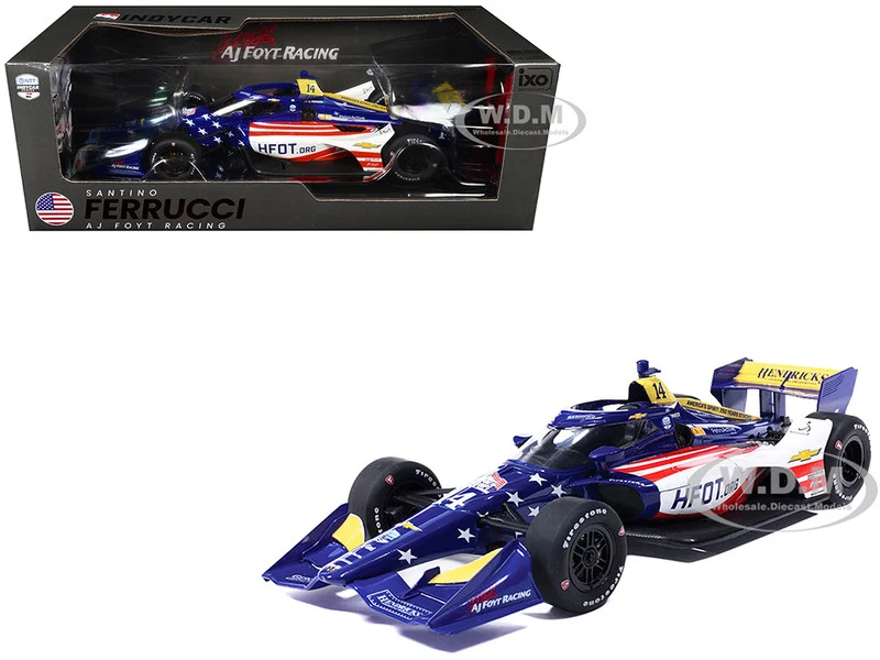 Dallara IndyCar #14 Santino Ferrucci "HFOT.Org" AJ Foyt Racing (Road Course Configuration) "NTT IndyCar Series" (2026) 1/18 Diecast Model Car by IXO Models - Indy Car Models