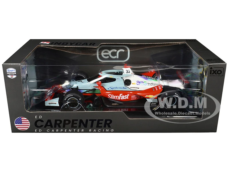 Dallara IndyCar #33 Ed Carpenter "Slim Fast" Ed Carpenter Racing (Road Course Configuration) "NTT IndyCar Series" (2026) 1/18 Diecast Model Car by IXO Models - Indy Car Models