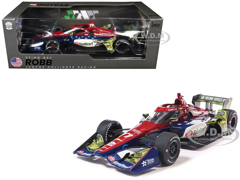 Dallara IndyCar #77 Sting Ray Robb "Goodheart Animal Health Center" Juncos Hollinger Racing (Road Course Configuration) "NTT IndyCar Series" (2026) 1/18 Diecast Model Car by IXO Models - Indy Car Models
