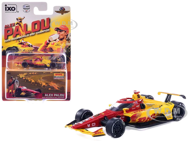 Dallara IndyCar #10 Alex Palou "DHL - Chip Ganassi Racing" Winner "Indianapolis 500" (2025) 1/64 Diecast Model Car by IXO Models