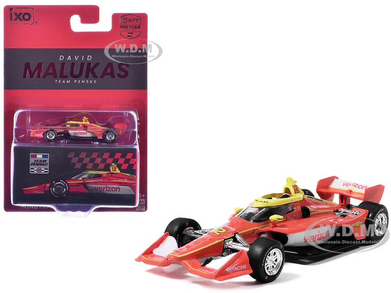 Dallara IndyCar #12 David Malukas "Verizon" Team Penske (Road Course Configuration) "NTT IndyCar Series" (2026) 1/64 Diecast Model Car by IXO Models - Indy Car Models