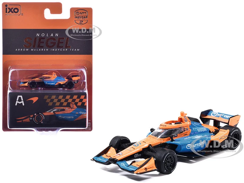 Dallara IndyCar #6 Nolan Siegel "NTT Data" Arrow McLaren IndyCar Team (Road Course Configuration) "NTT IndyCar Series" (2026) 1/64 Diecast Model Car by IXO Models - Indy Car Models