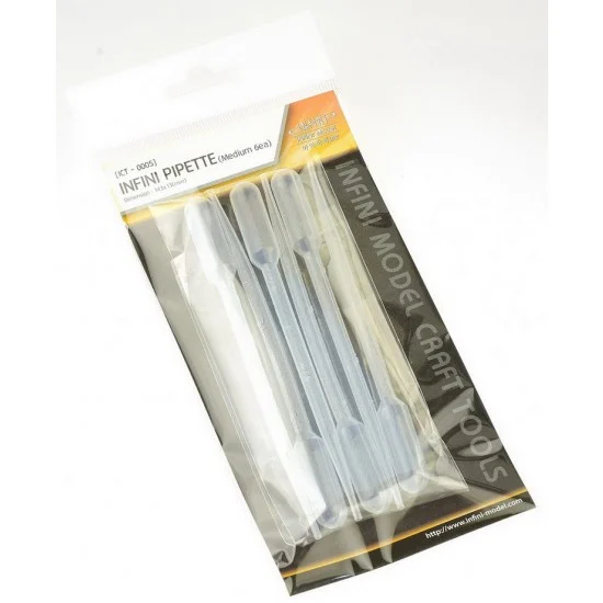 Infini Model ICT0005 Pipette (medium, dim: 143 x 13mm, 6pcs) - Hobby & Model Paints