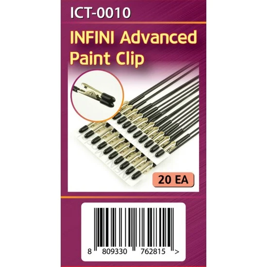 Infini Model ICT0010 Advanced Paint Clip (20pcs) Rubber Tipped - Hobby Tools & Supplies
