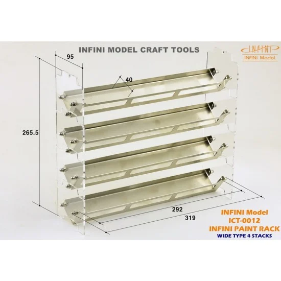 Infini Model ICT0012 Paint Rack Wide Type #4 Stacks for Mr. Hobby/IPP Paints - Hobby & Model Paints