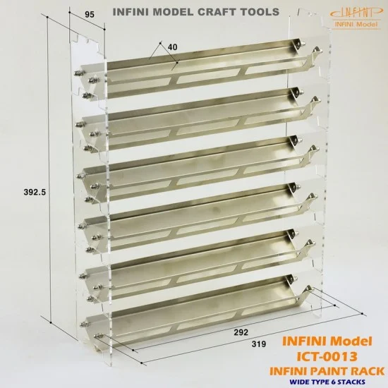 Infini Model ICT0013 Paint Rack Wide Type #6 Stacks for Mr. Hobby/IPP Paints - Hobby & Model Paints