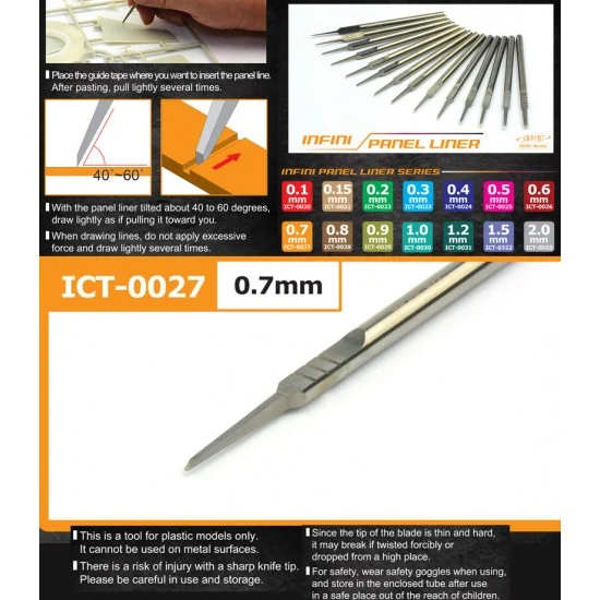 Infini Model ICT0027 Infini Panel Liner Series Chisel #0.7mm - Hobby Tools & Supplies