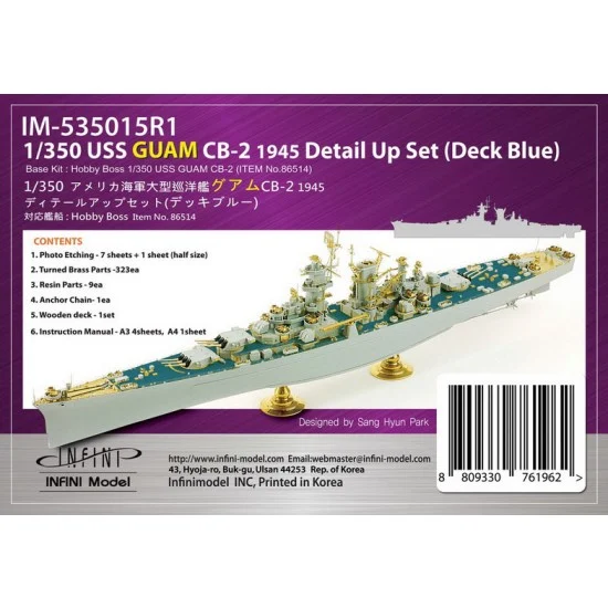 Infini Model IM535015R1 1/350 USS Guam CB-2 Detail-up Set (Deck Blue) for Hobby Boss kit #86514