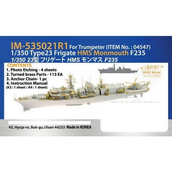 Infini Model IM535021R1 1/350 HMS Monmouth F235 Type 23 Frigate Detail-up Set for Trumpeter kit #04547