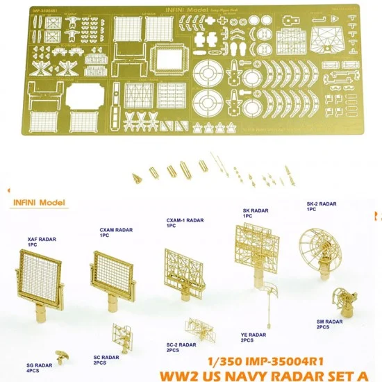 Infini Model IMP35004R1 1/350 WWII US Navy Radar set (PE + Turned Brass Parts) - Model Ships & Boats