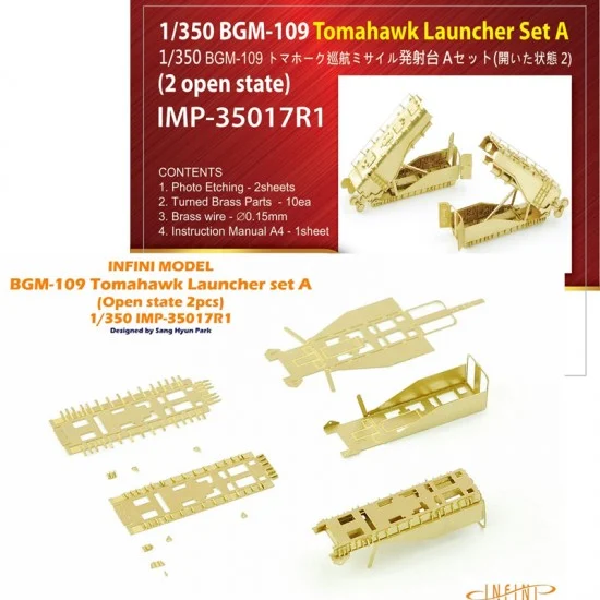 Infini Model IMP35017R1 1/350 BGM-109 Tomahawk Launcher Set A (Open State, 2pcs)