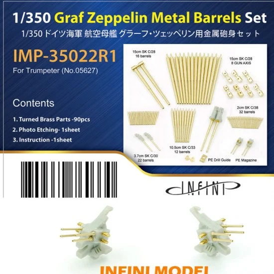 Infini Model IMP35022R1 1/350 GRaf Zeppelin Metal Barrels set for Trumpeter kit #05627 - Model Ships & Boats