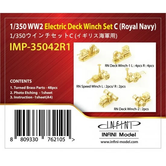 Infini Model IMP35042R1 1/350 WWII Electric Deck Winch Set B - Royal Navy