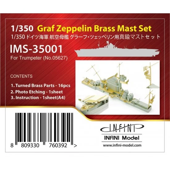 Infini Model IMS35001 1/350 DKM Graf Zeppelin Brass Mast set - Model Ships & Boats