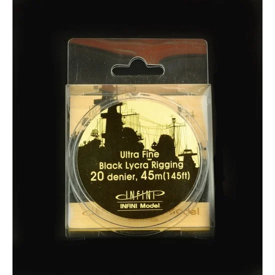 Infini Model IR0201B 1/700 Black Ship Rigging 20 Denier - Ultra Fine (45m / 145ft)