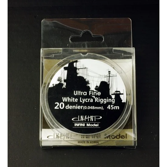 Infini Model IR0202W 1/700 White Ship Rigging 20 Denier (0.048mm) - Ultra Fine (45m / 145ft)