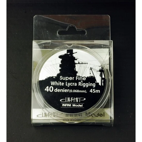 Infini Model IR0402W 1/350, 1/700 White Ship Rigging 40 Denier (0.068mm) - Super Fine (45m / 145ft)