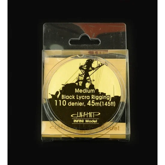Infini Model IR1101B 1/200, 1/350 Black Ship Rigging 110 Denier - Medium (45m / 145ft)
