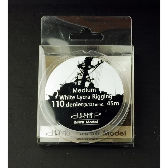 Infini Model IR1102W 1/200, 1/350 White Ship Rigging 110 Denier (0.121mm) - Medium (45m / 145ft)