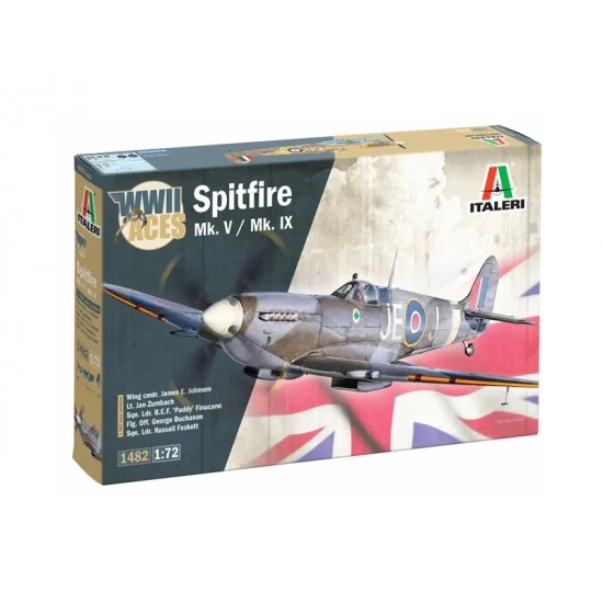 Italeri 1482 1/72 Spitfire Mk.V / Mk.IX Aces Fighter - Model Planes